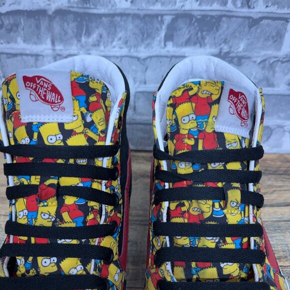 Vans Sk8 Hi The Simpsons Bart Black White Red Mens Size 9.5 Rare - Picture 7 of 12